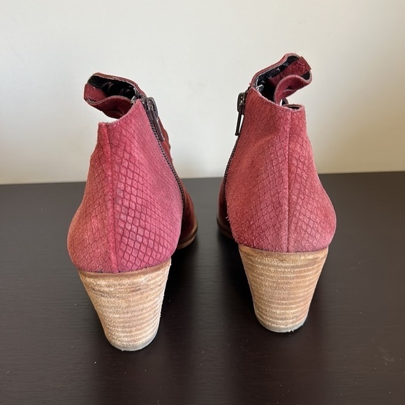 Free People Loveland Red Suede Booties Boots Size 38 - Picture 9 of 14